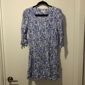Blue and white mini dress